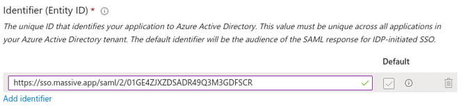 Add identifier Azure AD complete