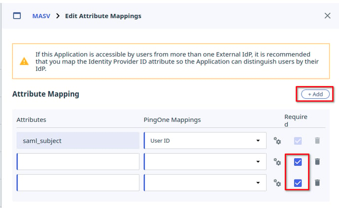 SAML attribute mappings tab - step 2