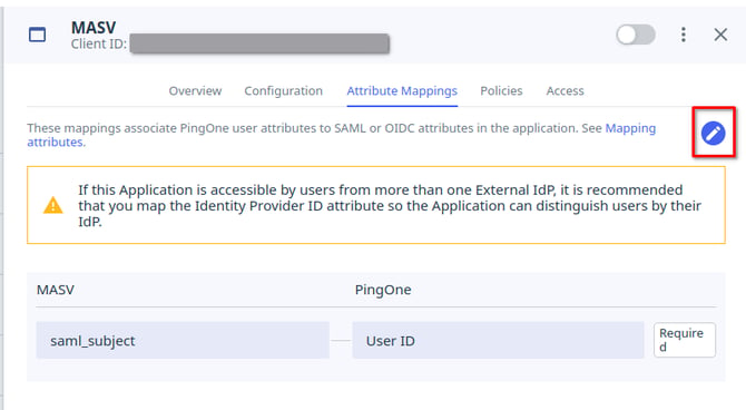 SAML attribute mappings tab