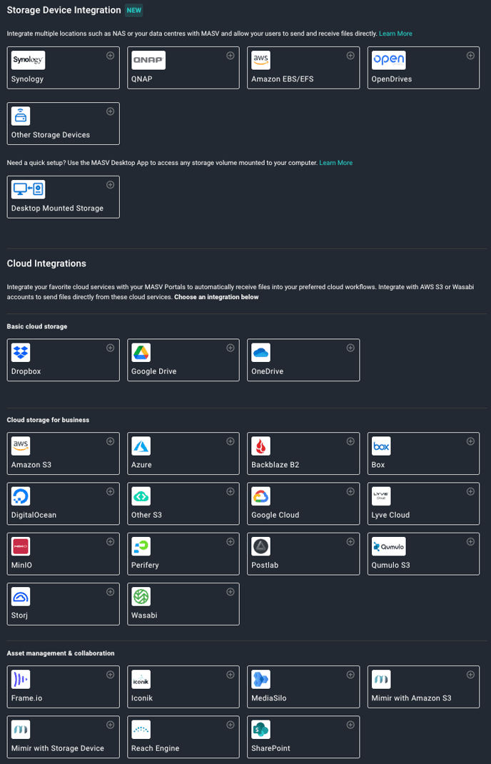 masv-available-integrations-dark-ui