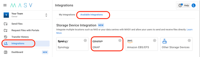 masv-qnap-available-integrations