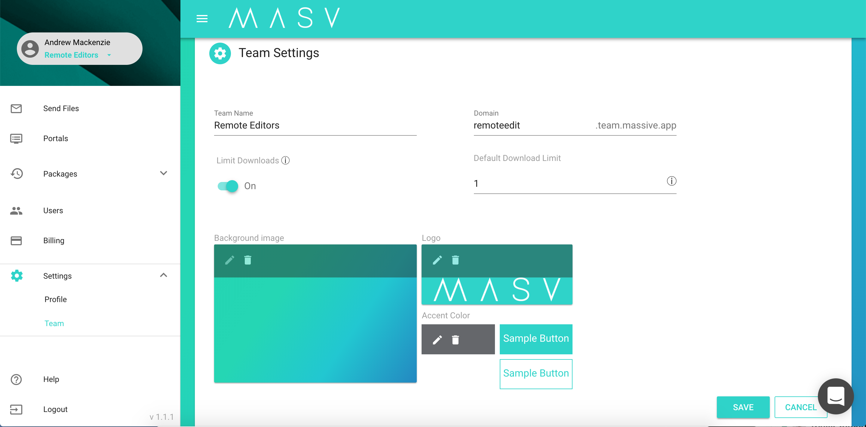 MASV Branding settings