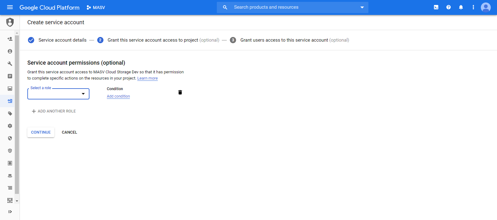 Google Cloud Platform new service account permissions